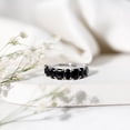 thumbnail image 4 of Rosec Jewels Black Onyx Half Eternity Ring - AAA Quality Certified - Wedding Anniversary Ring for Women - Ready to Gift, 14K White Gold, US 10.50, 4 of 8