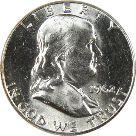 1962 Franklin Half Dollar Uncirculated Silver 50c Coin