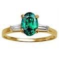 thumbnail image 2 of Tommaso Design� Oval 8x6 mm Simulated Emerald And Engagement Ring, 2 of 9
