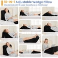 thumbnail image 3 of Wedge Pillows for Adult Adjustable Bed Wedge Pillow for Post Surgery Triangle Pillow Headboard with Bolster Cushion for Sleeping Acid Reflux Neck & Back Support and Dark G, 3 of 9