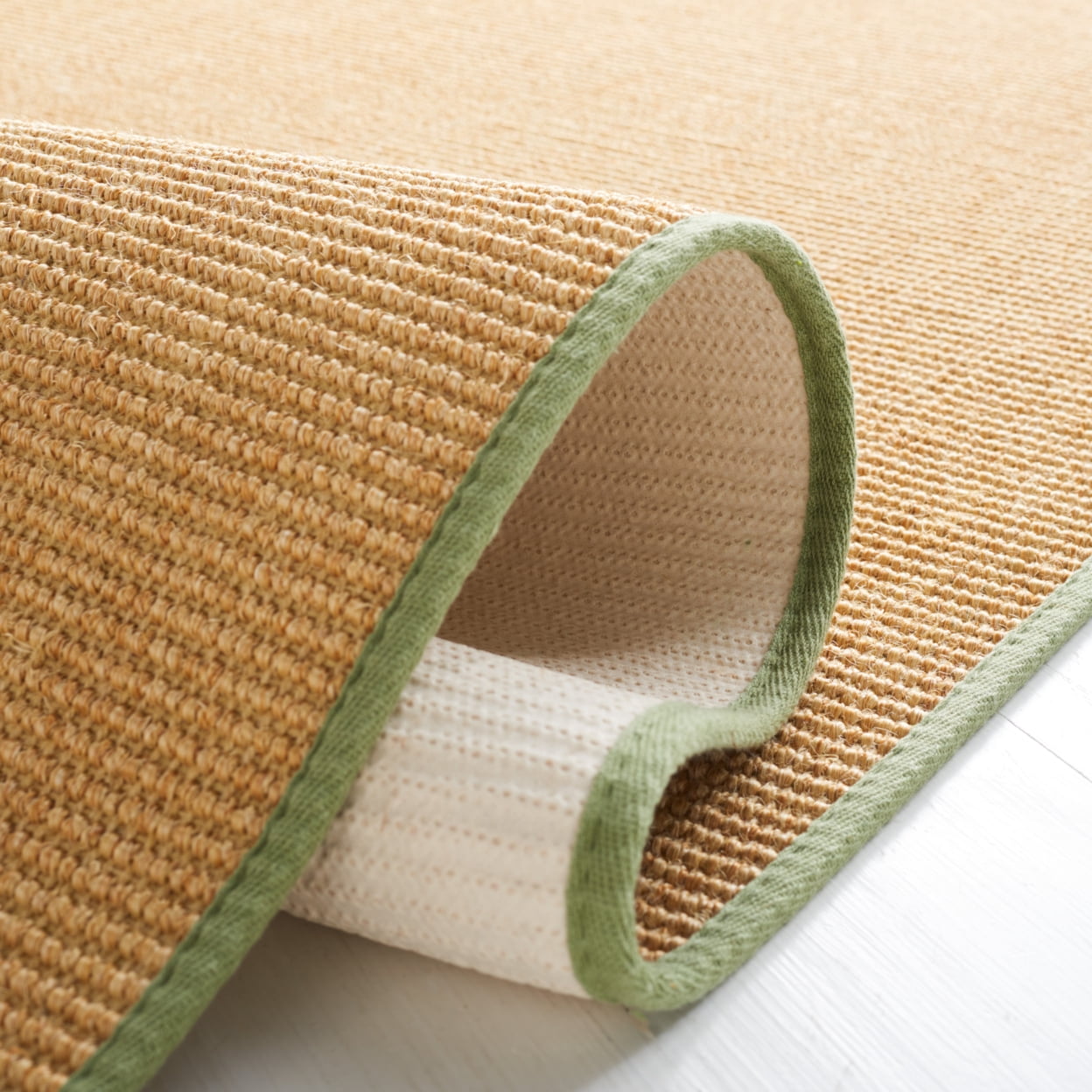 SAFAVIEH Martha Stewart Maximillian Solid Area Rug, Natural/Green, 9' x 12'