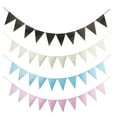 thumbnail image 3 of Cateissary 1 Uds. Set 16,4 pies Tarjeta de papel negro banderín triangular banderas para fiesta de cumpleaños banderas banderín triangular Kits de decoración para fiestas Blanco 16.4 pies, 3 of 6