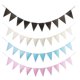thumbnail image 3 of Cateissary 1 Uds. Set 16,4 pies Tarjeta de papel negro banderín triangular banderas para fiesta de cumpleaños banderas banderín triangular Kits de decoración para fiestas Blanco 16.4 pies, 3 of 6