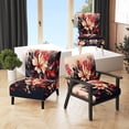 thumbnail image 1 of Designart "Beige Red Harmony In Chaos Balanced Disarray" Beige Floral Upholstered Accent Chair - Traditional Arm Chair For Bedroom, 1 of 7