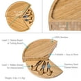 thumbnail image 6 of BlauKe® Bamboo Cheese Board and Knife Set – 14 inch Round Charcuterie Board, Serving Tray, Platter, Wood Cheese Board Set with Slide-Out Drawer, 6 of 16
