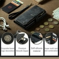 thumbnail image 3 of JTCASES for Samsung Galaxy A54 5G Wallet Case with Zipper Purse Card Holders Flip Stand Wrist Strap Magnetic Closure PU Leather Anti-scratch Support Wireless Charging Drop Resistant Shell, Black, 3 of 10