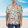 thumbnail image 4 of Bixox Men's Hawaiian Shirts Men's Famous Places Print Short-Sleeve Shirt-X-Large, 4 of 8
