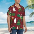 thumbnail image 5 of Daiia Dinosaur Christmas Happy New Year Hawaiian Shirt for Men Gentle Cotton Regular Short Sleeve Casual-Large, 5 of 9