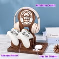 thumbnail image 5 of Wooden Headphone Stand Modern Gaming Headphone Stand Vertical Wooden Holder Desk Space Saving Secure Valentine Gamer Gifts for Teen Boy, Gamer Accessories Stuff, 5 of 5