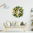 thumbnail image 2 of Spring Wreath for Front Door, 20 inch Artificial Lemon Bow Ribbon Wreath Decor, 2 of 9