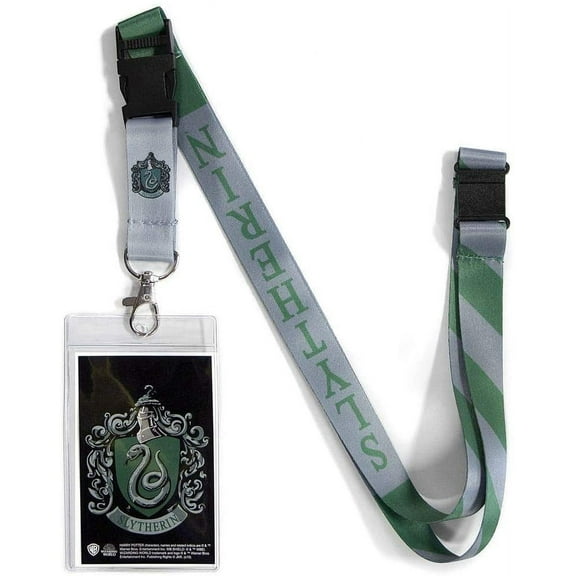 Harry Potter Slytherin Reversible Lanyard with Breakaway Clip and ID Holder