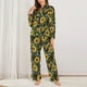 thumbnail image 2 of Balery Sunflowers Conjunto de Pijama con Estampado para Mujer, Conjunto de Dos Piezas con Manga Larga, Ropa de Dormir Suave con Bolsillos, Pijamas Cómodos-Small, 2 of 7