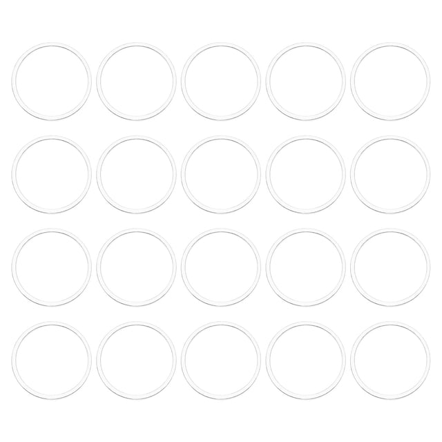 Unique Bargains 100 Pack 15mm Brass Hollow Circle Bezel Round Linking Rings(Bright Silver)