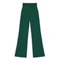 thumbnail image 2 of YTCAMLO Flare Yoga Pants for Girls Athletic Tummy Control Bell Bottom Pants Full Length Bootcut Leggings V Cross Stretch Trousers, Green 8 Years, 2 of 9
