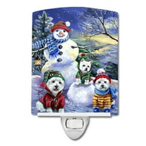 Caroline's Treasures PPP3208CNL Westie Holiay Snowballs Ceramic Night Light, 6x4x3", multicolor