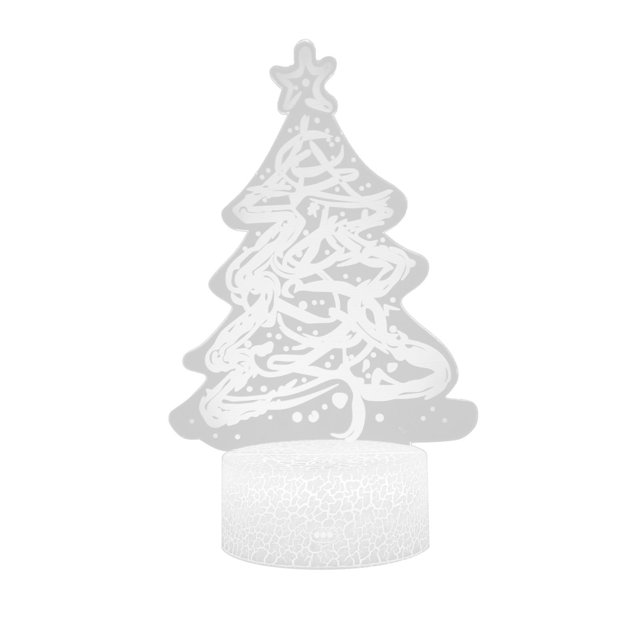 Lámpara De Regalo Luz Nocturna Alimentada Por Usb Con Decoraciones Acrílicas En 3D Bonitos Diseños De Árboles De Navidad, Ciervos Y Norias Ideal Para Navidad Y Cumpleaños