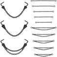 thumbnail image 1 of shiyou-20G Spike Nose Rings Studs with Chains, Stainless Steel Spike Nostril Ring Stud Chain, Black Rook Corkscrew Ring L-Shaped Nose Piercing Jewelry, 1 of 4