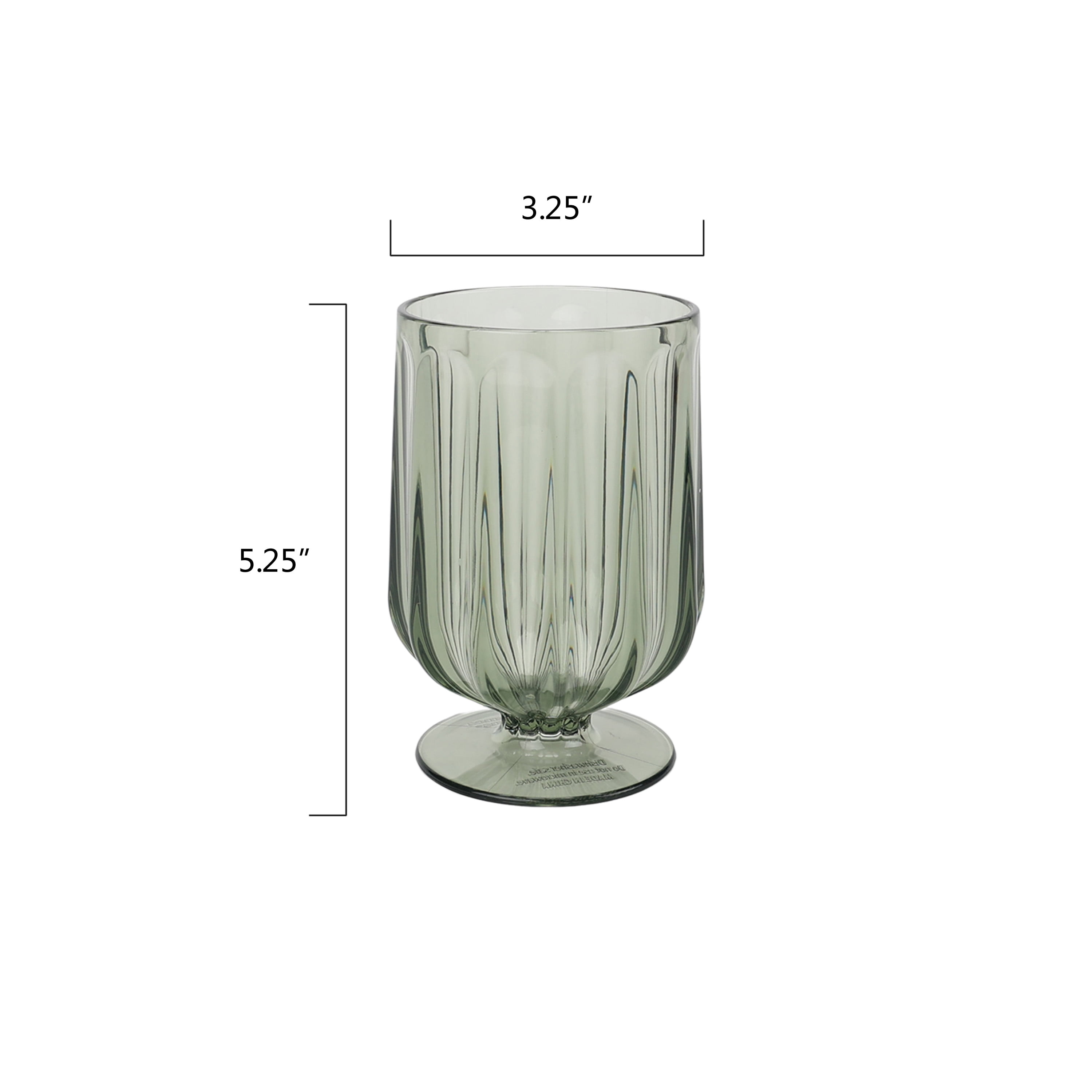 Better Homes & Gardens 4-Piece 15-Ounce Tritan Plastic Wine Goblet Set, Green