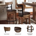 thumbnail image 3 of Signature Design by Ashley Pinnadel Swivel Bar Stool, Light Brown, Upholstered Pub Height Chair with 360-Degree Swivel and Faux Leather Seat, 3 of 7