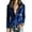 Blue, variant on Sheghy Lapel Jacket for Women Solid Flap Pocket Zip Front Long Sleeve Fall Winter Black S