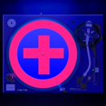 thumbnail image 1 of Red Cross Circle - 12" GLOW DJ Slipmat (glows under black light), 1 of 2
