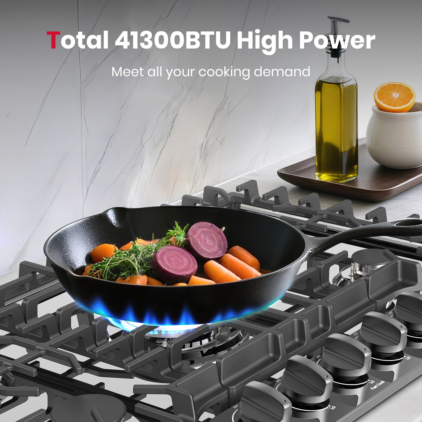 Gasland Chef 30 in. NG/LPG Convertible Gas Cooktop in Porcelain Enamel with 5 Burners