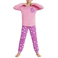 thumbnail image 4 of Conjuntos de blusa y camisa de manga larga con cuello redondo para niños y niñas de 5 a 14 años con estampado y bolsillo. Conjunto de top y pantalón de manga larga., 4 of 9
