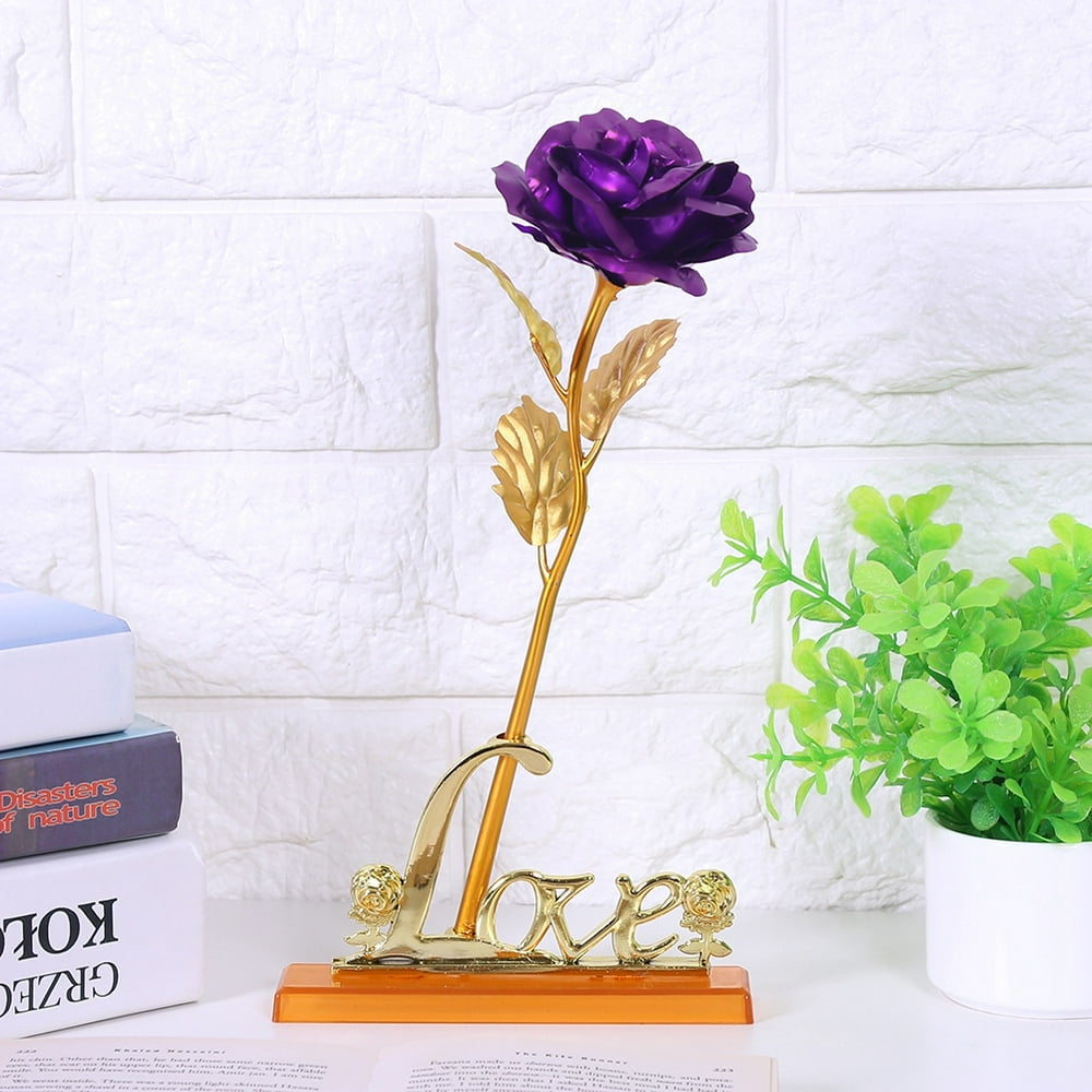 Tebru Foil Rose Decor,Gold Foil Rose,24K Gold Foil Flower