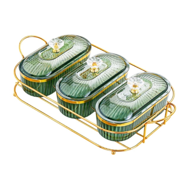 Bandeja de frutos secos con tapa Strade Fareast Limited Cuenco dividido para bodas cocina Fruta verde