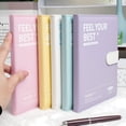 thumbnail image 5 of PU Leather Journal Notebook with Closure, Oimcto Lined Inspirational Writing Diary, Aesthetic Soft Color Cover, Thick Ink-Bleed Proof Paper for Women, Men and Business Note Taking, Purple, 5 of 9