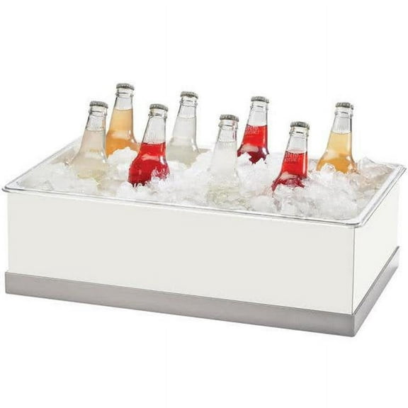 Cal Mil 3005-12-55 12 x 20 in. Ice & Beverage Housing - White & Stainless Steel