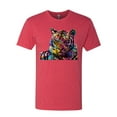thumbnail image 2 of Wild Bobby Colorful Rainbow Siberian Tiger Animal Lover Men Premium Tri Blend Tee, Vintage Red, XX-Large, 2 of 5