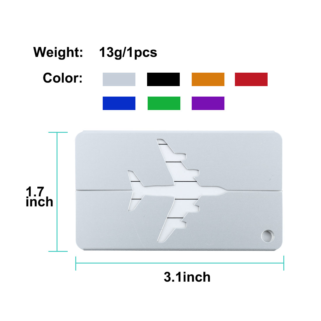 Unique Bargains Luggage Tags Aluminium Metal Bag Travel ID Labels Tag Suitcase Card Silver