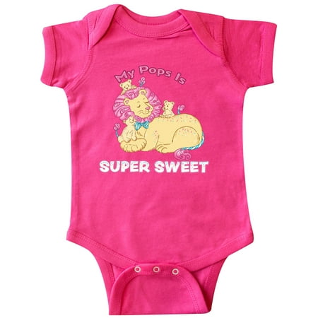 

Inktastic My Pops Is Super Sweet Cotton Candy Lions with Pink Mane Gift Baby Boy or Baby Girl Bodysuit