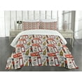 thumbnail image 3 of Ambesonne London Quilted Bedspread Set 3 Pcs, Doodle English, Queen Size, Multicolor, 3 of 5