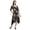 Black3, variant on Bimba Cotton Blue Leaves & Faith Rose Floral Printed Ladies Asymmetrical Pocket ShiftÂ&nbsp;DressÂ&nbsp;Short Sleeve V Neck MidiÂ&nbsp;Dress-Small
