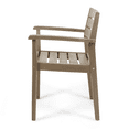 thumbnail image 6 of Tcbosik Outdoor Dining Chairs Set of 2, Acacia Wood Chair, Armchair for Backyard, Poolside, Porch, Deck, Lawn, Grey, 6 of 11