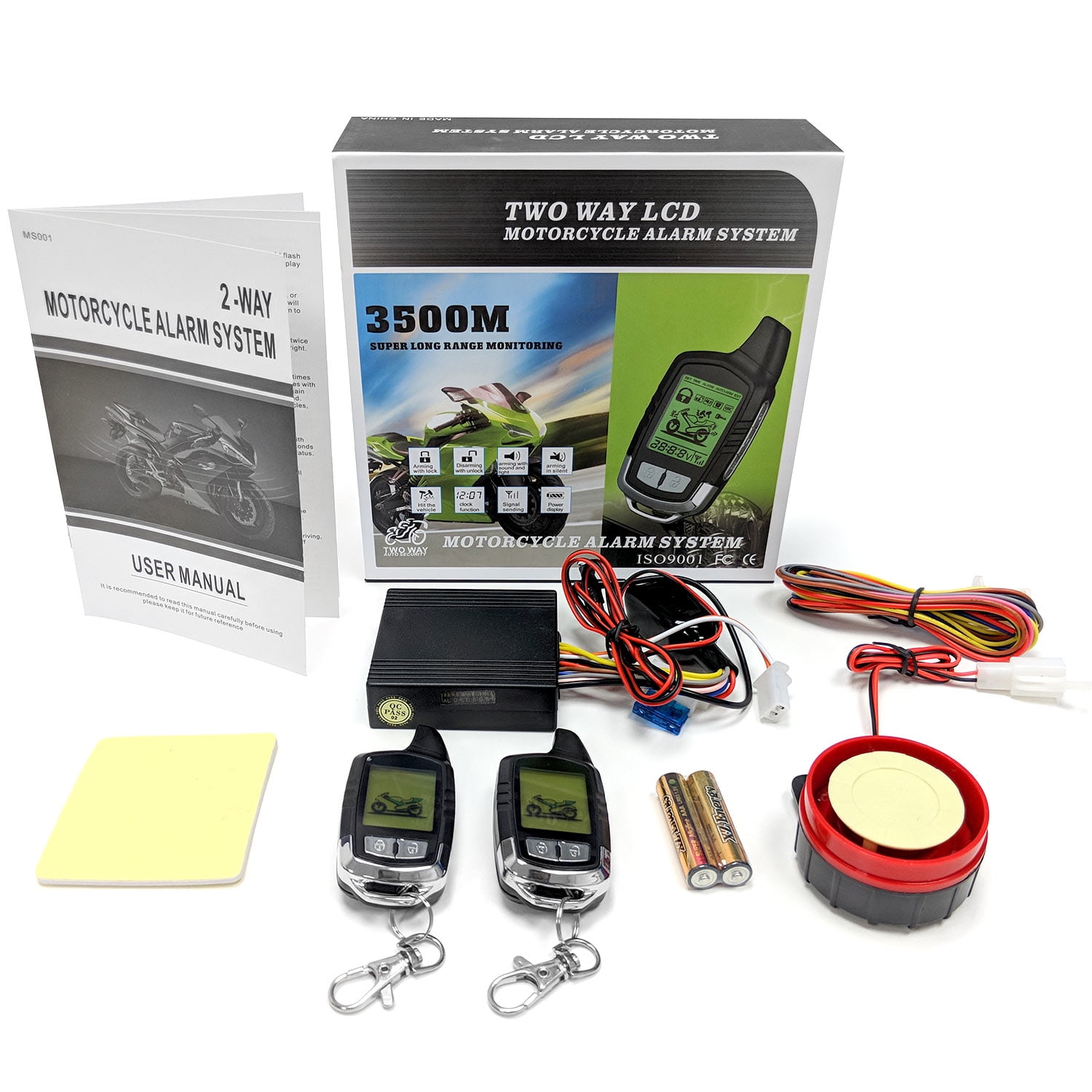мотосигнализация two way lcd motorcycle alarm system 3500 м