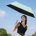 thumbnail image 5 of Apeya Ultra Lightweight 103g Folding Umbrella, Green Mini Pocket Travel Sun Rain Umbrella with UPF 50 Plus Black Coating for Women, Purse and Daily Commute, 5 of 5
