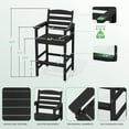 thumbnail image 3 of SERWALL Tall Balcony Adirondack Chairs Set of 2, HDPE Outdoor Bar Height Barstools Chair Set of 2 for Bistro, Poolside, Garden, Black, 3 of 7