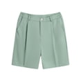 thumbnail image 4 of AZoiNM Men's Short Sleeve Shorts Suit Set Summer Two Button Notch Lapel Loose Fit, 4 of 8