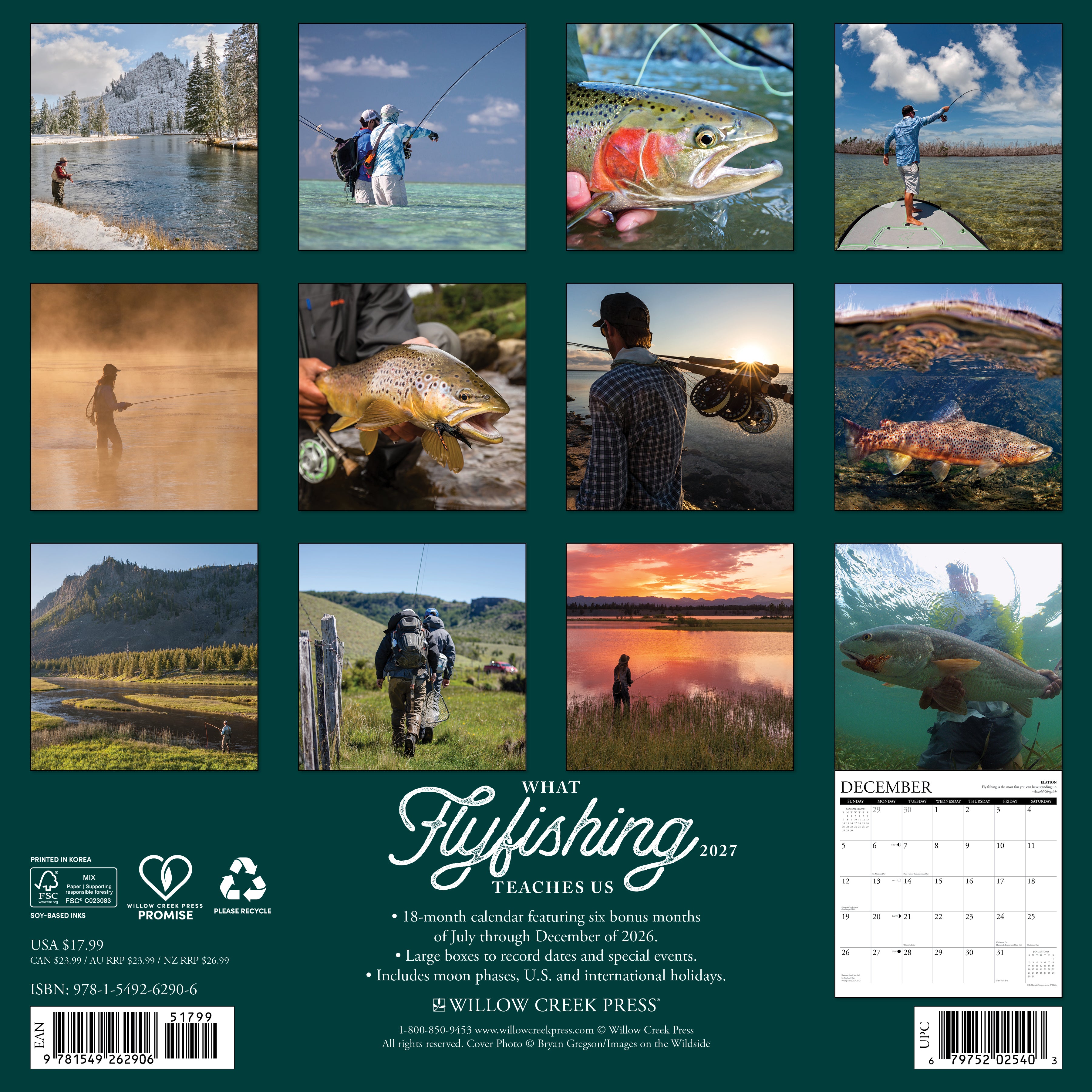 Willow Creek Press, What Fly Fishing Teaches Us 2027 Wall Calendar