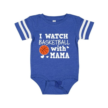 

Inktastic I Watch Basketball with Mama Gift Baby Boy Bodysuit