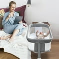 Yacul Baby Flex Bedside Crib,AllSided Mesh Infant