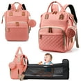 thumbnail image 1 of IsEasy Sac à Couches Sac à Dos, Sac à Dos de Voyage Multifonction Maternité Sacs à Langer pour Bébé, Grande Capacité, Rose, 1 of 7