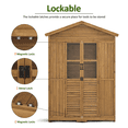 thumbnail image 6 of MCombo Outdoor Storage Cabinet, Waterproof Outside Storage Shed with 6 Shelves, Wooden Tool Shed with Lockable Door with Floor for Garden, Backyard, Patio, Lawn 1743, 6 of 8