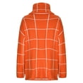 thumbnail image 4 of Odeerbi Winter Checkered Knit Sweater For Women Fashion Fall Plaid Turtleneck Sweater Casual Long Sleeve Solid Color Tops Orange, 4 of 6