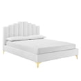 thumbnail image 3 of Modway Olivia Queen Performance Velvet Polyester Platform Bed in White, 3 of 11