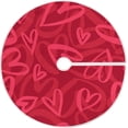 thumbnail image 1 of FMSHPON Valentine's Mother's Day Red Hearts Xmas Christmas Tree Skirt Stand Mat for Holiday Party Decoration Indoor Outdoor 48 inches, 1 of 6