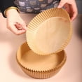 thumbnail image 5 of Zhuge 100 piezas, revestimiento de pergamino antiadherente y resistente al aceite para freidora de aire, revestimiento desechable para freidora de aire de 8 pulgadas (color madera natural), 5 of 5